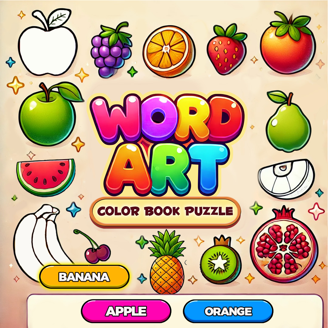word art color book puzzle