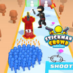 stickman crowd run and gun